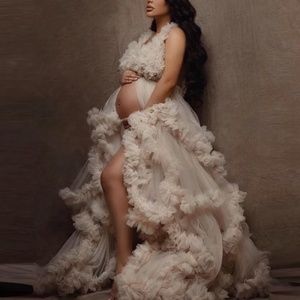 tulle robe maternity dresses wedding dress maternity gown maternity photoshoot